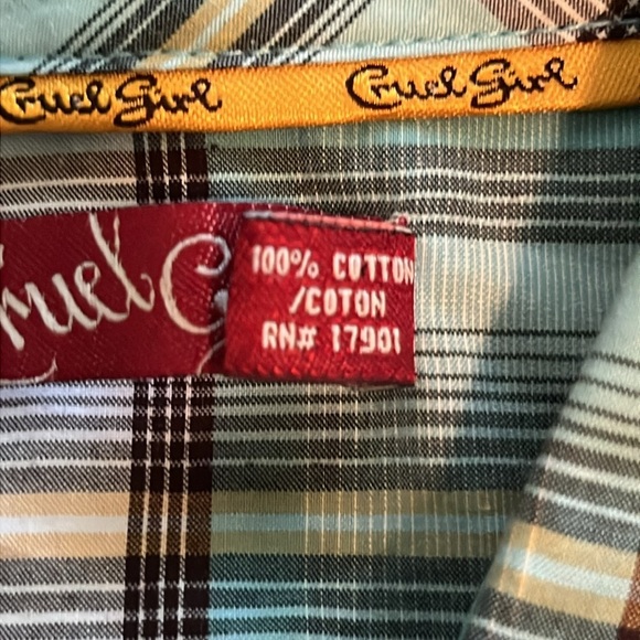 Cruel Girl Snap Button Long Sleeve Western Shirt Size L - Picture 14 of 16